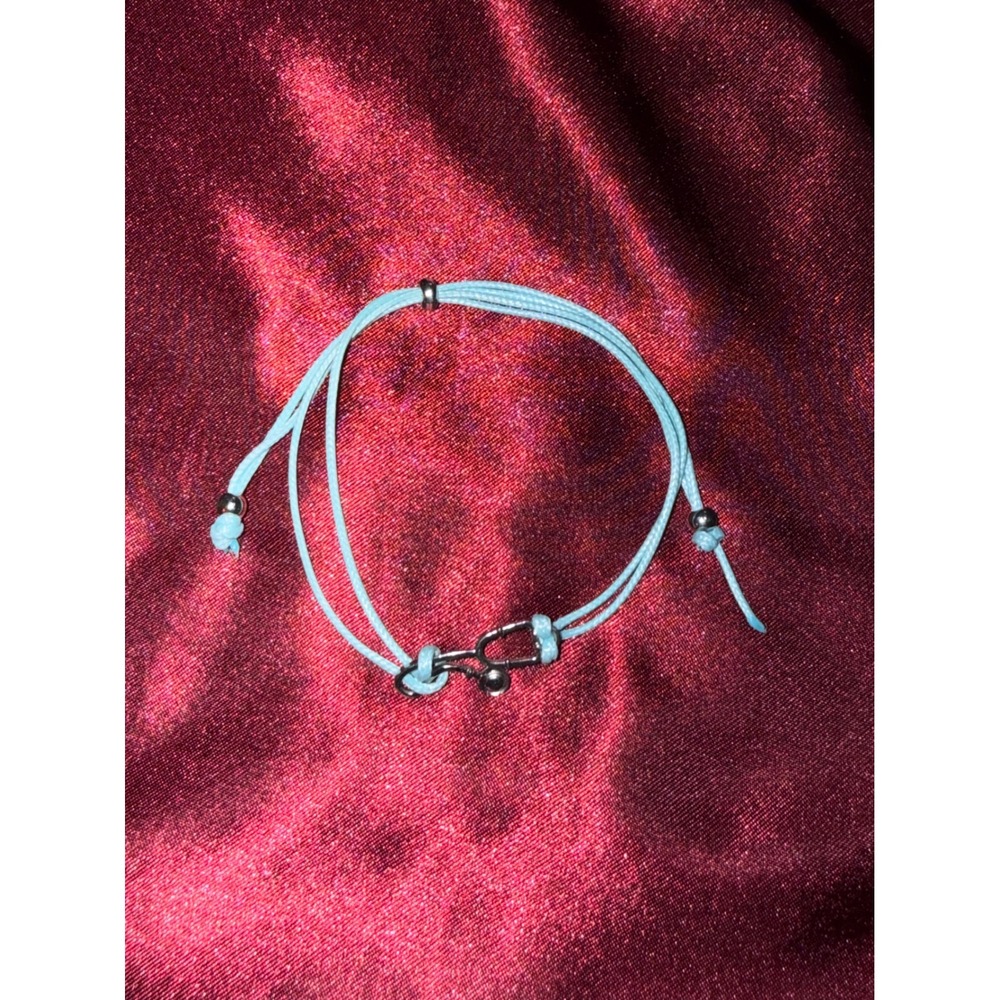 Stethoscope Charm Bracelet Light Blue Cord Adjustable Medical Nurse Doctor Gift